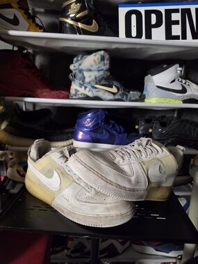 🔥 Nike Air Force One AF1 Low-Top Sneakers in Off-White and Cream Men Size 10